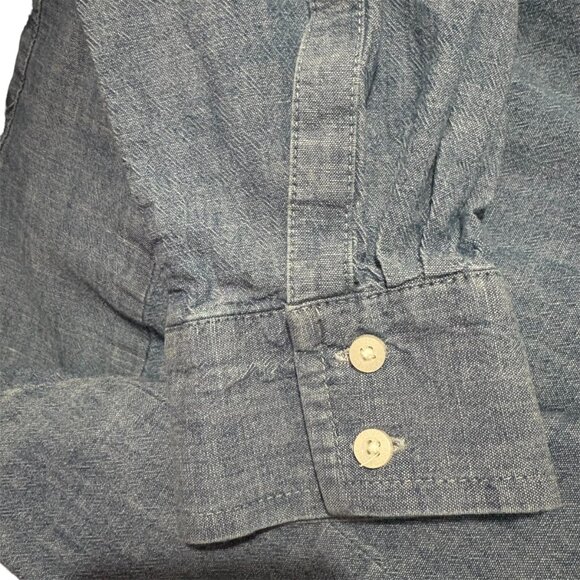 Tommy Hilfiger Women’s Denim Chambray Button-Down Shirt – Sz L – Classic Casual - Picture 10 of 13